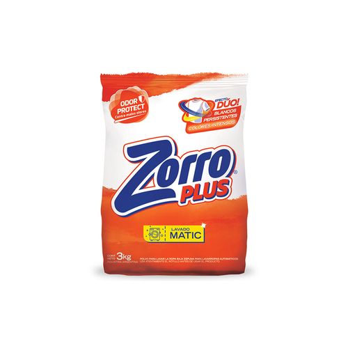 Detergente Polvo Zorro Clásico 3kg X 1un.