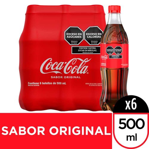 Gaseosa Coca Cola Pet Paq. X 6 Un. X 500 Cc