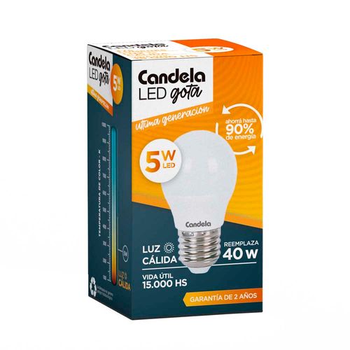 Led Gota E27 Cálida 5w Candela