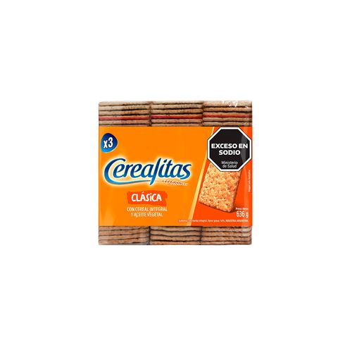 Galletitas Cracker Cereal Clásicas Cerealitas 3 U - 636 Gr