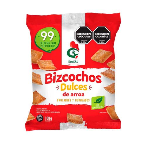 Bizcocho Arroz Gallo Snack Dulce X 100gr