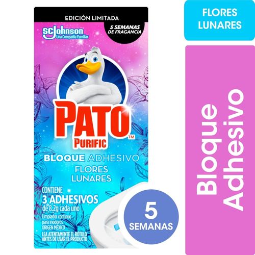 Limpiador Adhesivo Inodoros Pato Flores Lunares 24.60gr