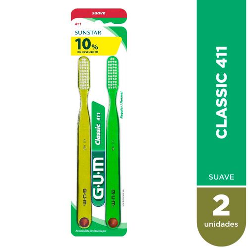 Cepillo Dental Gum Classic 411 Twin Pack - 10