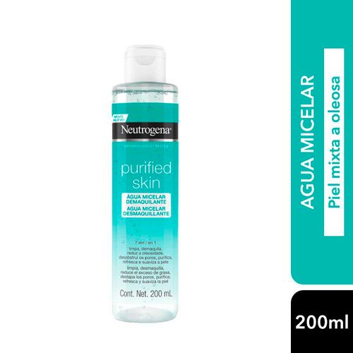 Agua Micelar Neutrogena Purified Skin 7 En 1 X 200 Ml.