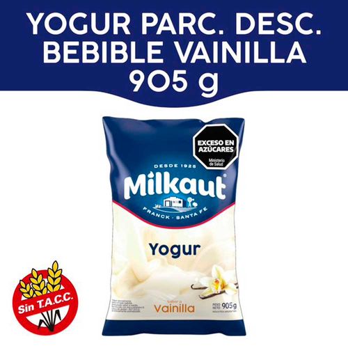 Yogur Milkaut Entero Vainilla  905g
