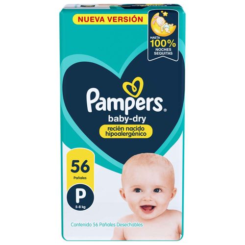 Pañales Pampers Babydry P 56u