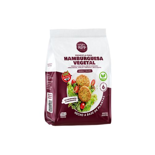 Premezcla Para Hamburguesa Vegetal Natural Pop 210 Gr