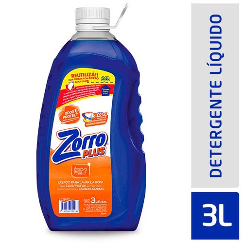 Detergente Liquido Zorro Plus Bot 3lt