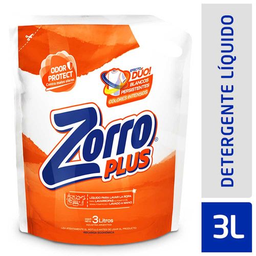 Detergente Liquido Zorro Plus Dp 3lt