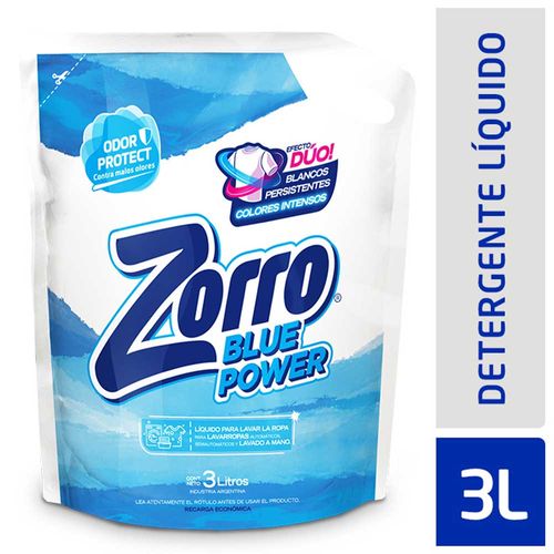 Detergente Liquido Zorro Blue Power Dp 3lt