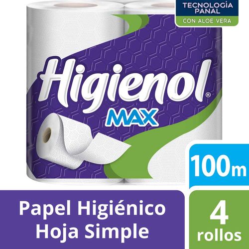 Papel Higienico Higienol Max Aloe Panal Hs 100