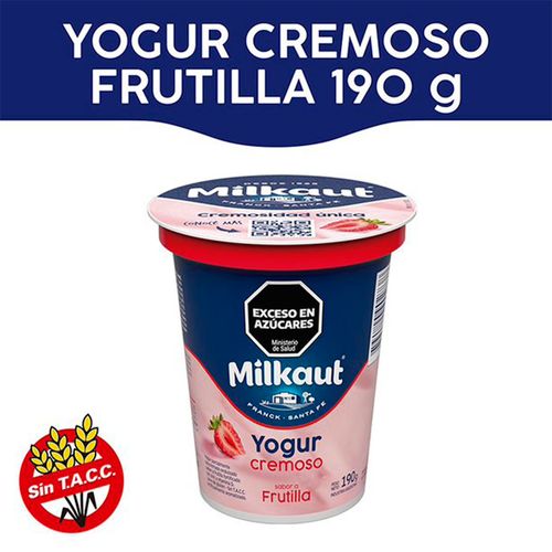 Yogur Milkaut Cremoso Frutilla 190g