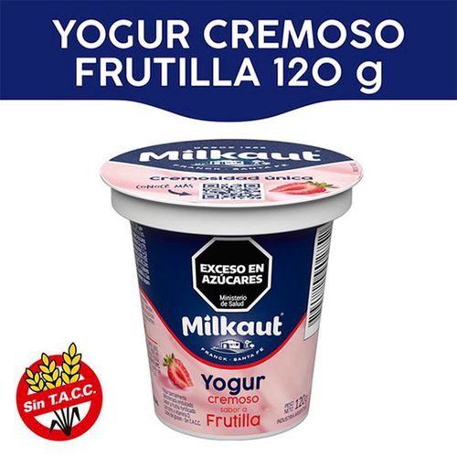 Yogur Milkaut Cremoso Sabor Frutilla 120g