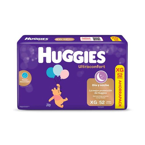 Pañales Huggies Ultraconfort Xg Dia Y Noche 52 U