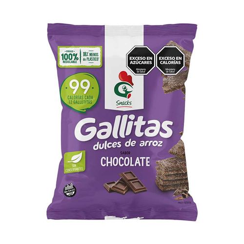 Galletitas Snacks Arroz Chocolate Gallo 100 Gr
