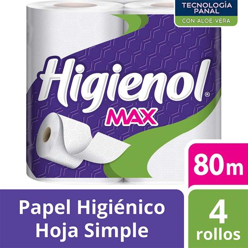 Papel Higienico Higienol Max Aloe Panal Hs 80m