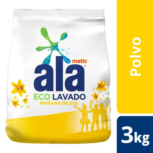 Jabón En Polvo Ala Matic Mañana De Sol Con Perlas Suavizantes 3 Kg