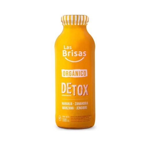 Detox Orgánico De  Zanahoria,naranja, Manzana Y Jengibre Las Brisas 330cc