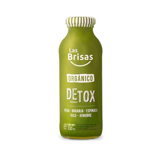 Detox Orgánico De Espinaca,pera, Naranja,  Kale Y Jengibre Las Brisas 330cc