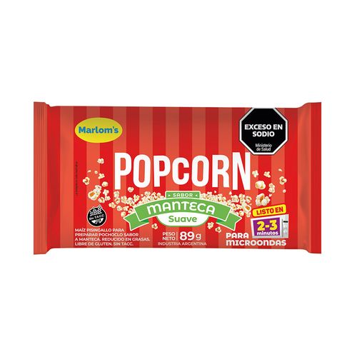 Popcorn Manteca Suave Marloms 89 Gr
