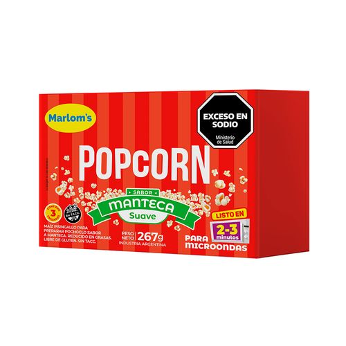 Popcorn Manteca Suave X 267g  Marloms