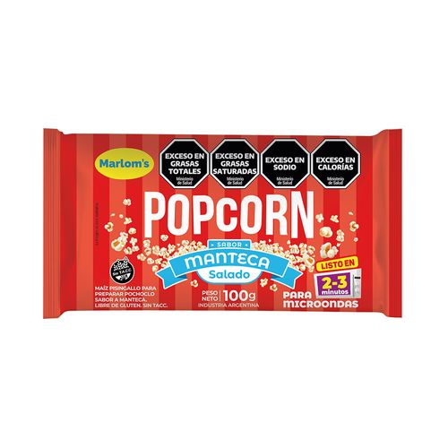 Popcorn Manteca Marloms 100 Gr