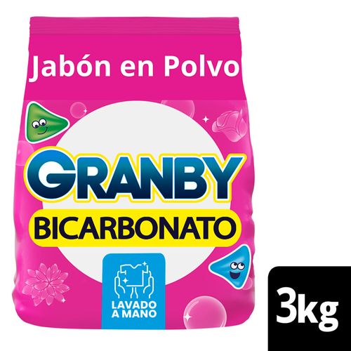 Jabon En Polvo Granby Bicarbonato Rosas 3kg