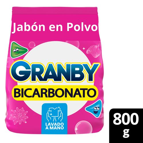 Jabon En Polvo Granby Bicarbonato Rosas 800ml