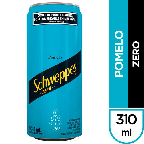 Gaseosa Schweppes Zero Pomelo Lata 310 Ml