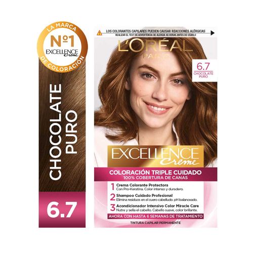 Kit Tintura Excellence Creme Chocolate Puro Tono 6.7