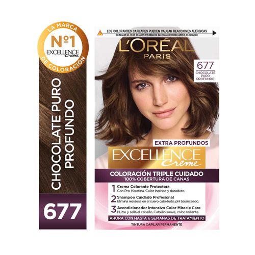 Kit Tintura Excellence Creme Extra Profundo Tono 677