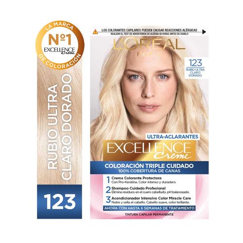 Kit Tintura Excellence Creme Ultra Aclarante Tono 123