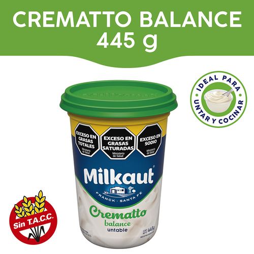 Queso Crematto Balance Milkaut Pote X 44