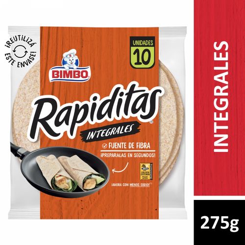 Tortillas Rapiditas Bimbo Integrales 10un.
