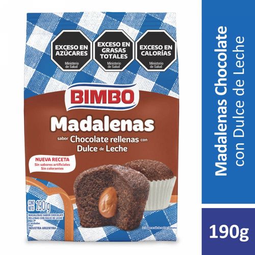 Madalenas Chocolate Rellenas Con Dulce De Leche Bimbo 180 Gr