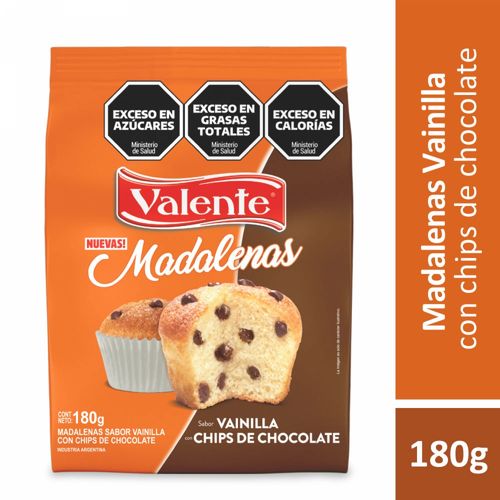 Madalenas Chips De Chocolate Valente 180 Gr
