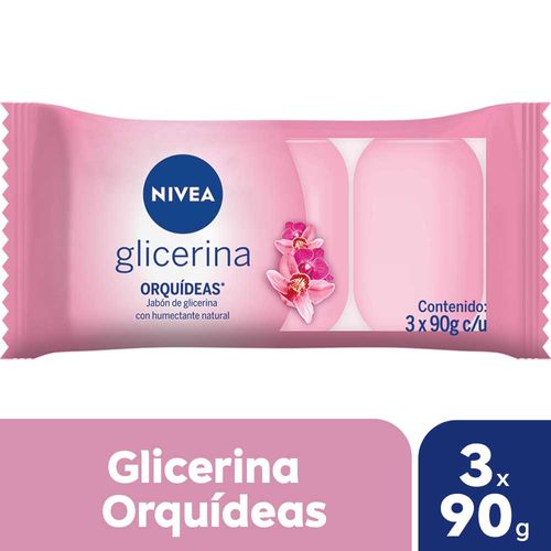 Jabón Humectante Con Glicerina Nivea Orquídeas 3 X 90 G