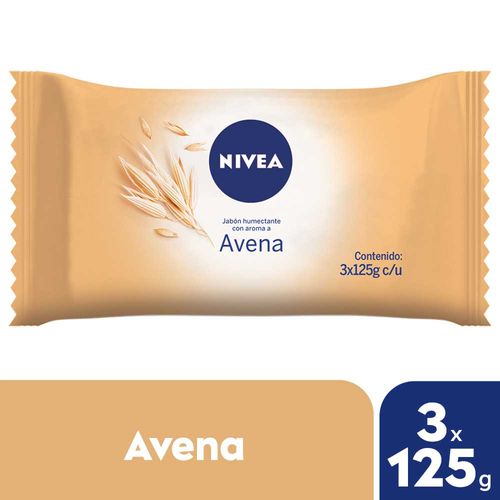 Jabón Humectante Nivea Avena 3 X 125 G