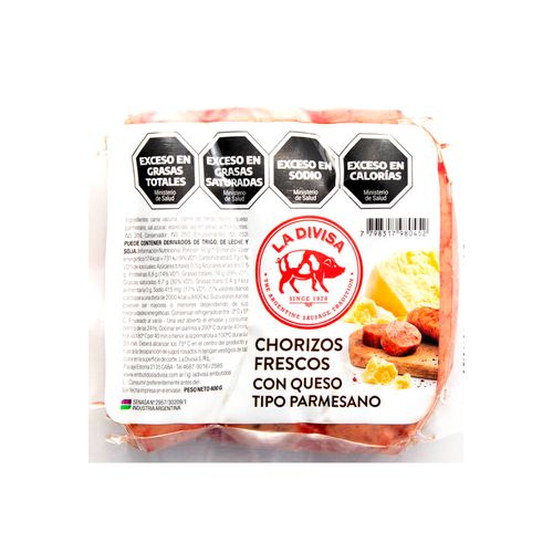Chorizo C/queso Parmesano Env Al Vacio X400 Gr