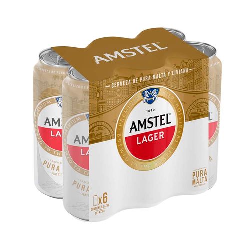 Cerveza Amstel Lager Lata 473cc