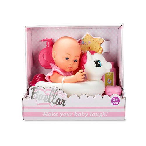 Muñeca Bebé De 12. Set Baño Con Accesorios A