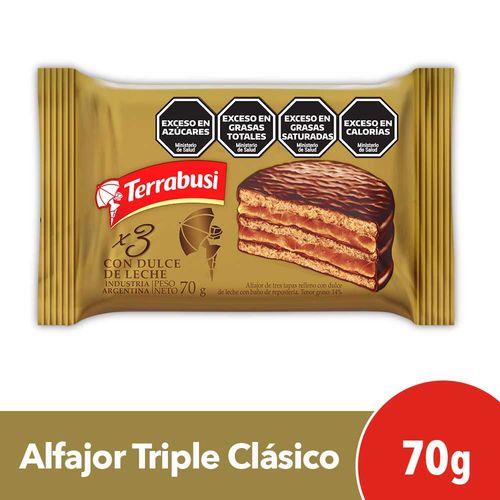 Alfajor Terrabusi Triple Clásico 70g.