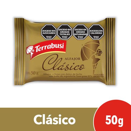 Alfajor Terrabusi Chocolate Clásico 50g.