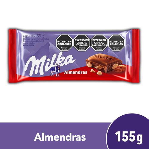 Chocolate Con Almendras Milka 155g.