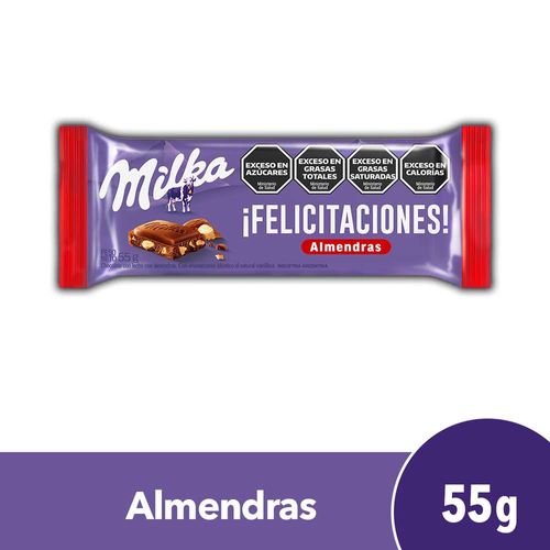 Chocolate Con Almendras Milka 55g.
