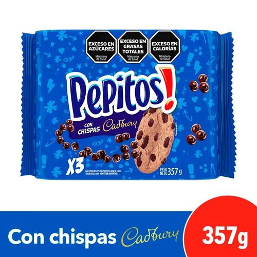 Galletitas Pepitos Con Chips De Chocolate 357g. Pack X 3 Unidades De 119g.