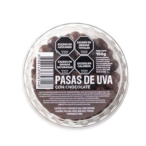 Pasas De Uva Con Chocolate 150 Gr