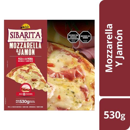 Pizza Sibarita De Mozzarella Y Jamón 530 Gr