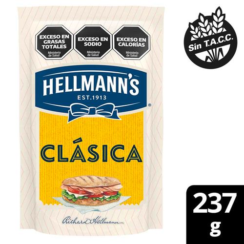 Mayonesa Clásica Sin Tacc Doypack 237 Gr Hellmann's