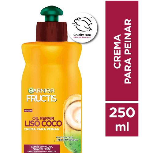 Crema Para Peinar Fructis Liso Coco 200 Ml